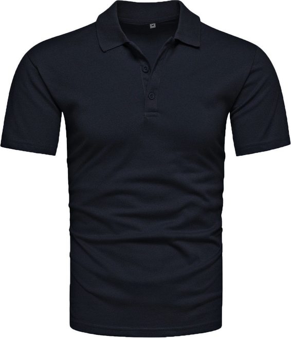 Czarna koszulka polo Recea w stylu casual z krótkim rękawem