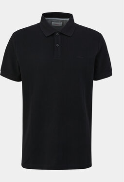 Czarna koszulka polo S.Oliver z krótkim rękawem w stylu casual
