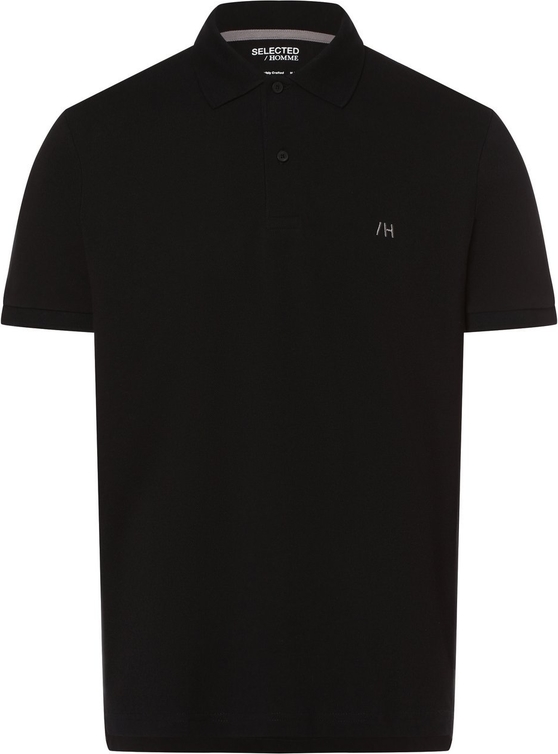 Czarna koszulka polo Selected w stylu casual