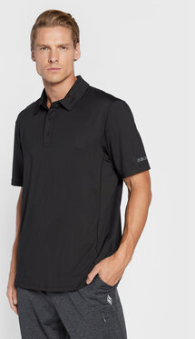 Czarna koszulka polo Skechers w stylu casual z krótkim rękawem