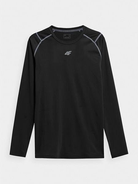 Czarna koszulka z długim rękawem 4F w sportowym stylu