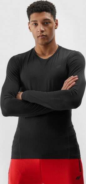 Czarna koszulka z długim rękawem 4F w sportowym stylu