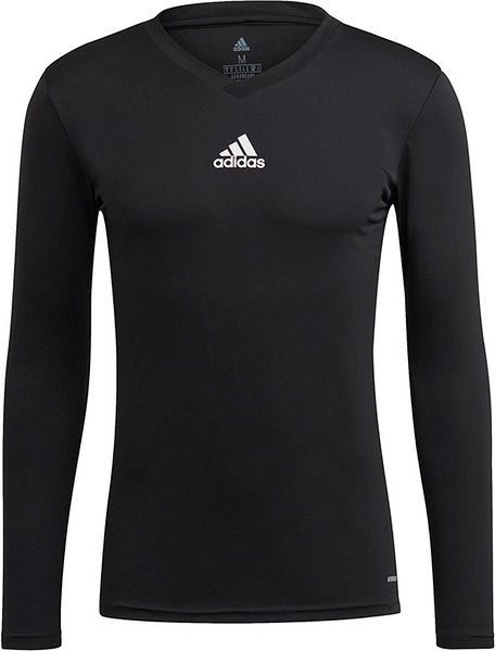 Czarna koszulka z długim rękawem Adidas w sportowym stylu