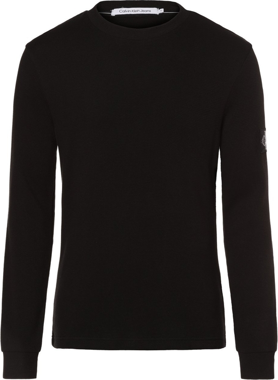 Czarna koszulka z długim rękawem Calvin Klein w stylu casual