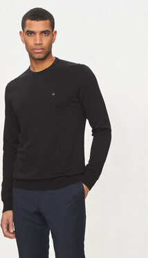 Czarna koszulka z długim rękawem Calvin Klein w stylu casual