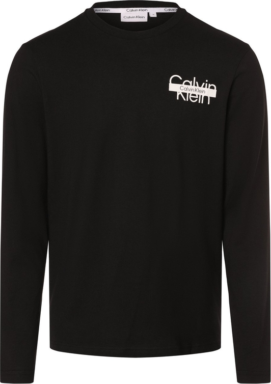 Czarna koszulka z długim rękawem Calvin Klein w stylu casual z bawełny