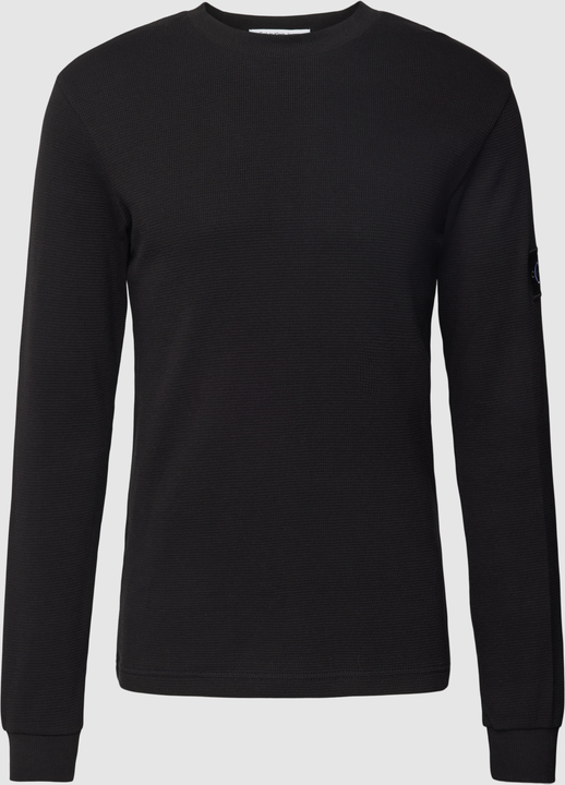 Czarna koszulka z długim rękawem Calvin Klein z bawełny