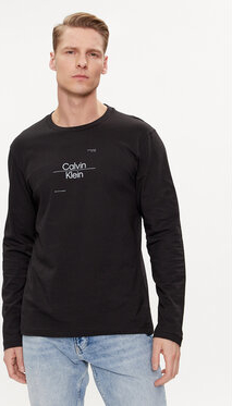 Czarna koszulka z długim rękawem Calvin Klein z długim rękawem