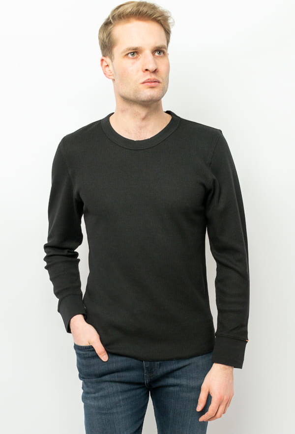 Czarna koszulka z długim rękawem Calvin Klein z długim rękawem z bawełny