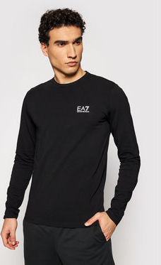 Czarna koszulka z długim rękawem EA7 Emporio Armani