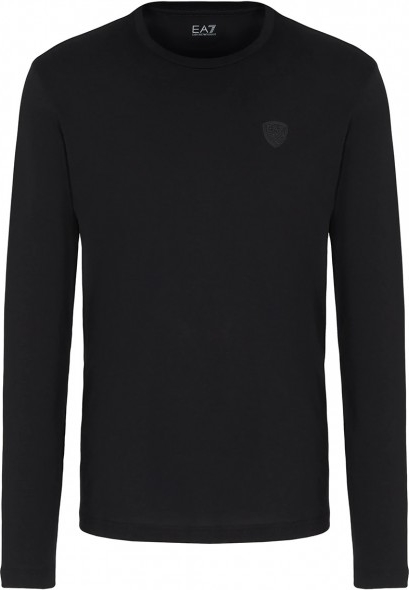 Czarna koszulka z długim rękawem Emporio Armani z bawełny