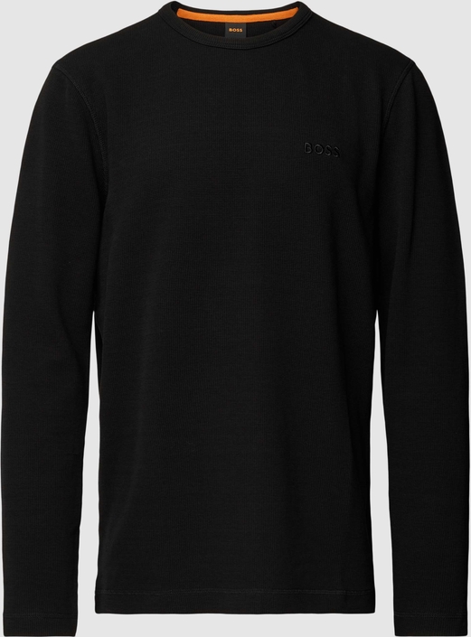 Czarna koszulka z długim rękawem Hugo Boss w stylu casual z bawełny