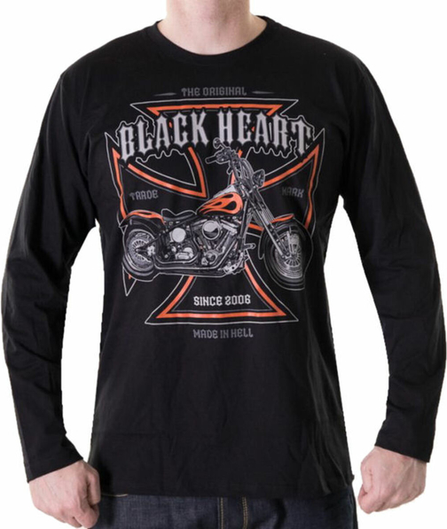 Czarna koszulka z długim rękawem Metal-shop z długim rękawem w młodzieżowym stylu