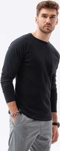 Czarna koszulka z długim rękawem Ombre w stylu casual