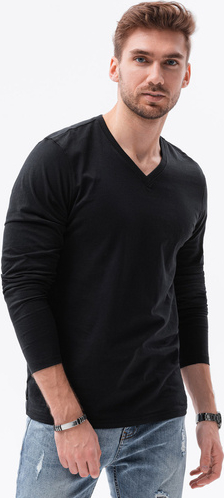 Czarna koszulka z długim rękawem Ombre z długim rękawem