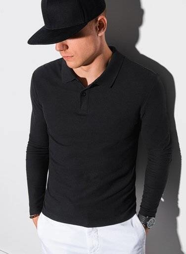 Czarna koszulka z długim rękawem Ombre z długim rękawem z bawełny