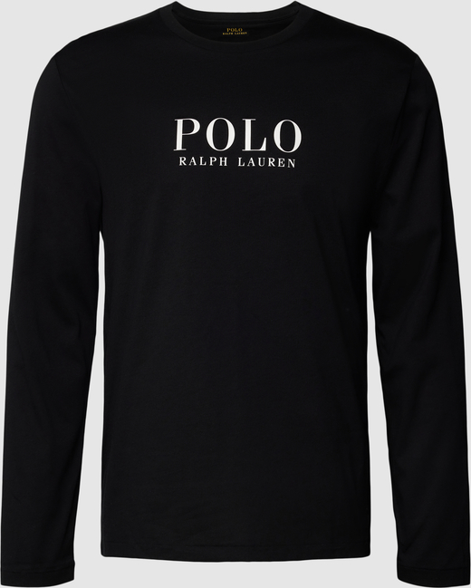 Czarna koszulka z długim rękawem POLO RALPH LAUREN z nadrukiem z bawełny w młodzieżowym stylu