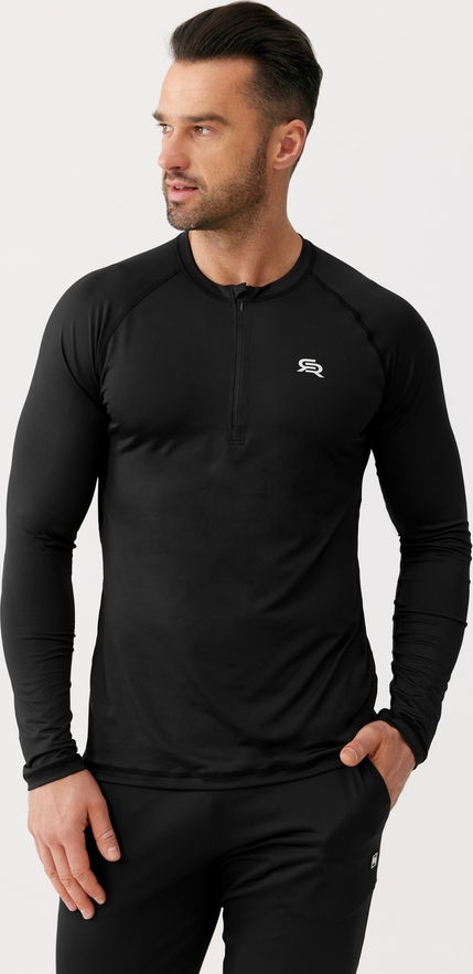 Czarna koszulka z długim rękawem Rough Radical termoaktywny w sportowym stylu