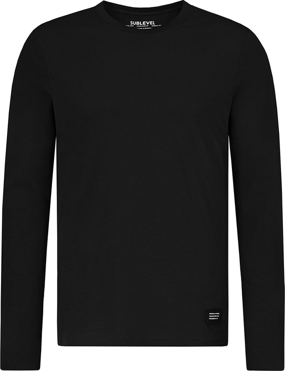 Czarna koszulka z długim rękawem SUBLEVEL z bawełny w stylu casual