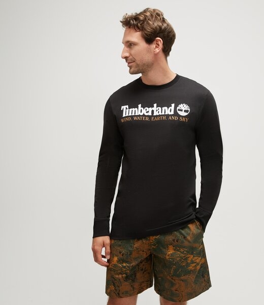 Czarna koszulka z długim rękawem Timberland