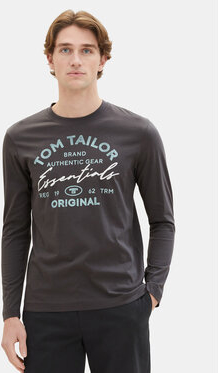 Czarna koszulka z długim rękawem Tom Tailor z długim rękawem w młodzieżowym stylu