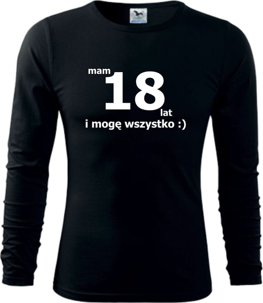 Czarna koszulka z długim rękawem TopKoszulki.pl