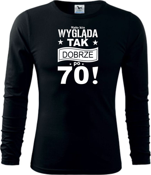 Czarna koszulka z długim rękawem TopKoszulki.pl z długim rękawem