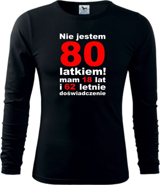 Czarna koszulka z długim rękawem TopKoszulki.pl z długim rękawem w młodzieżowym stylu