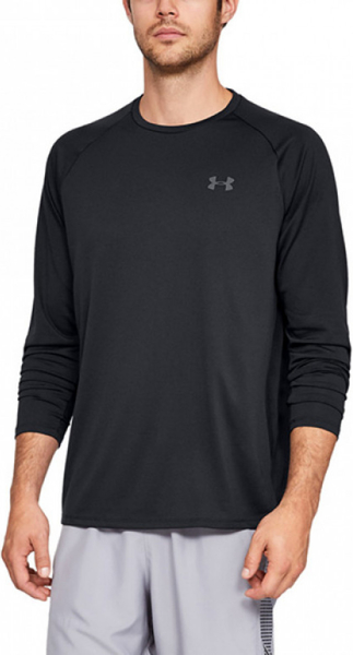 Czarna koszulka z długim rękawem Under Armour w sportowym stylu z tkaniny z długim rękawem