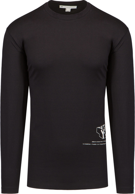 Czarna koszulka z długim rękawem Y-3 z długim rękawem w stylu casual