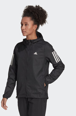Czarna kurtka Adidas w sportowym stylu bez kaptura