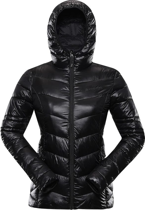 Czarna kurtka Alpine Pro w stylu casual krótka z kapturem