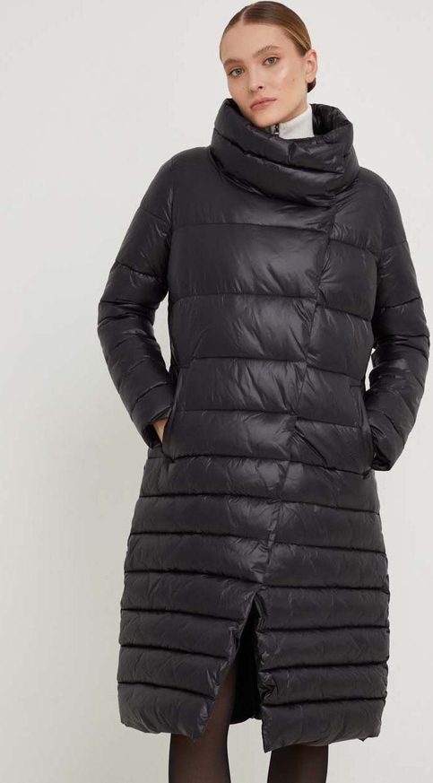 Czarna kurtka Answear Lab długa z kapturem w stylu casual