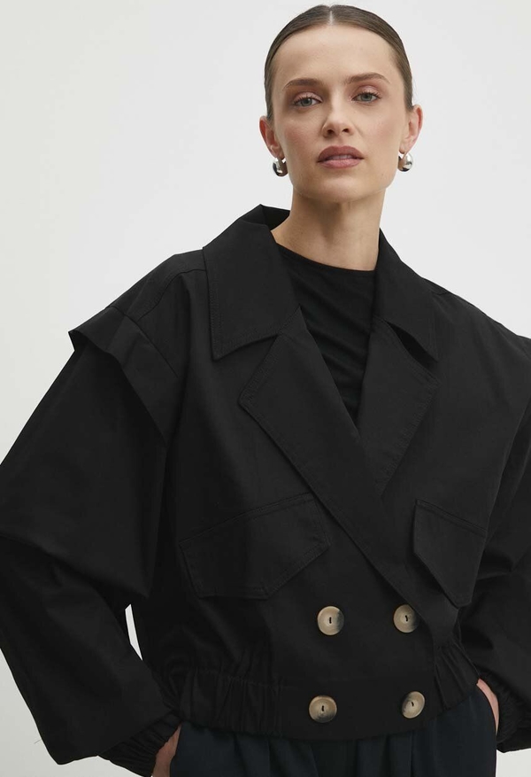 Czarna kurtka Answear Lab krótka w stylu klasycznym