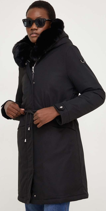 Czarna kurtka Answear Lab z kapturem w stylu casual