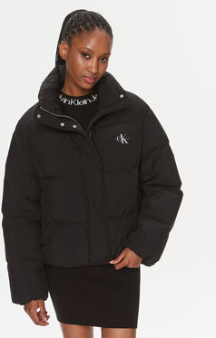 Czarna kurtka Calvin Klein bez kaptura w stylu casual krótka