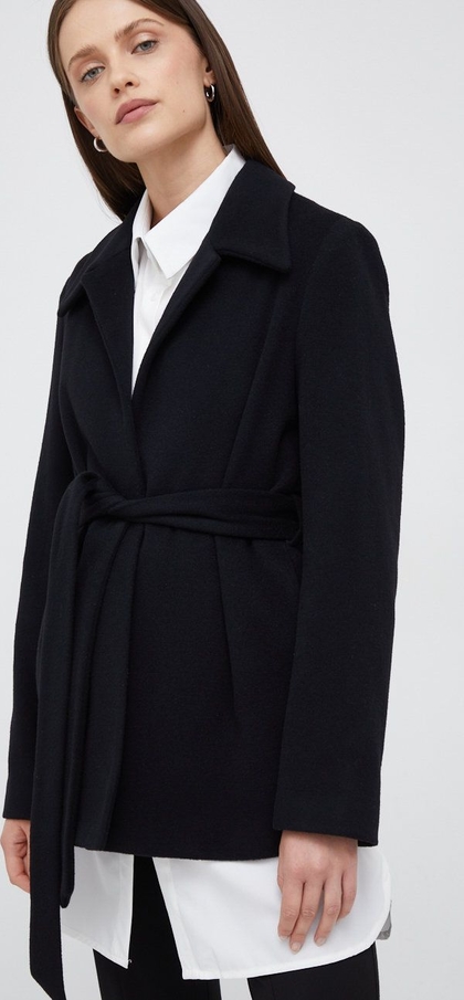 Czarna kurtka Calvin Klein krótka przejściowa bez kaptura
