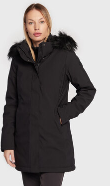 Czarna kurtka CMP z kapturem w stylu casual długa