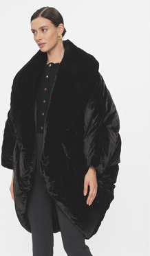 Czarna kurtka Elisabetta Franchi długa w stylu casual