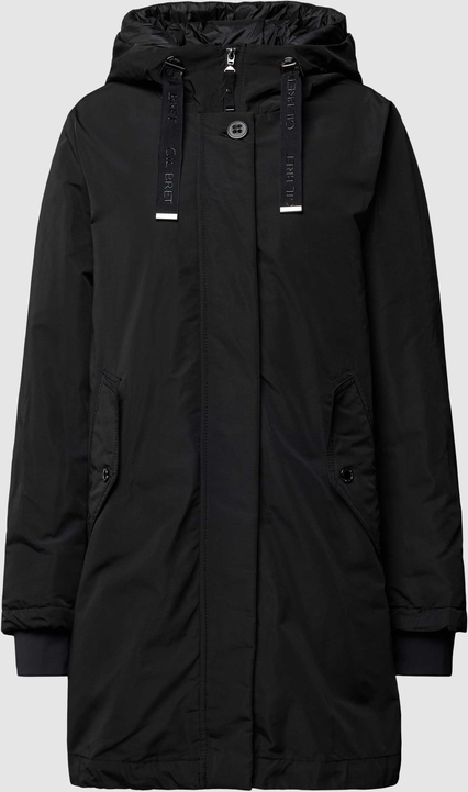 Czarna kurtka Gil Bret długa w stylu casual z kapturem
