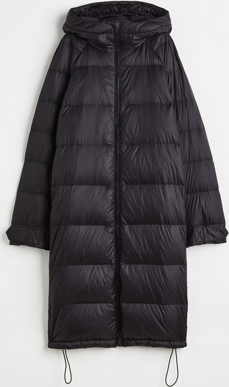 Czarna kurtka H & M długa