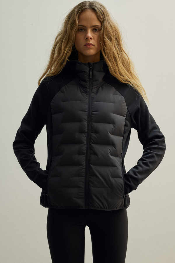 Czarna kurtka H & M w stylu casual bez kaptura krótka
