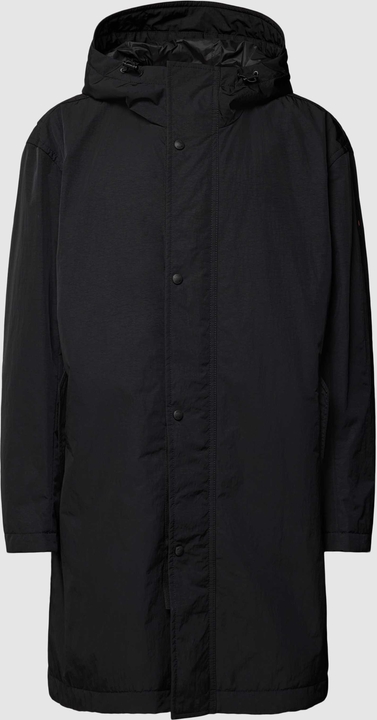Czarna kurtka Hugo Boss długa w młodzieżowym stylu