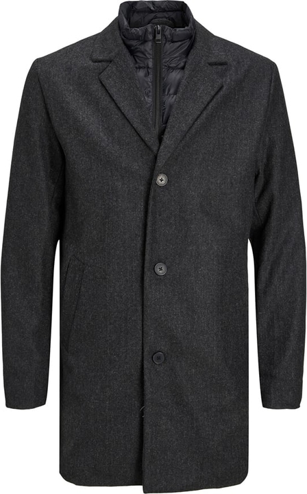 Czarna kurtka Jack & Jones długa w stylu casual