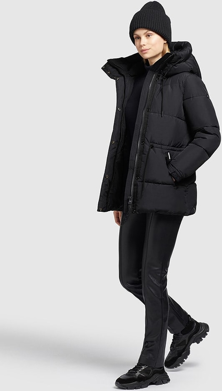 Czarna kurtka khujo z kapturem długa