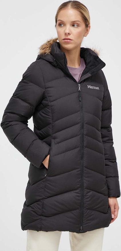 Czarna kurtka Marmot w sportowym stylu długa