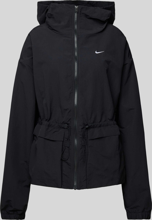 Czarna kurtka Nike krótka w stylu casual z kapturem
