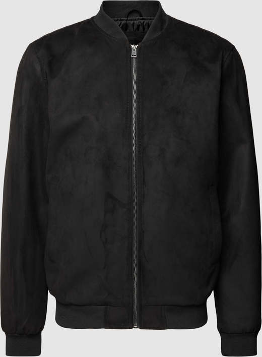 Czarna kurtka Only & Sons w stylu casual ze skóry ekologicznej krótka