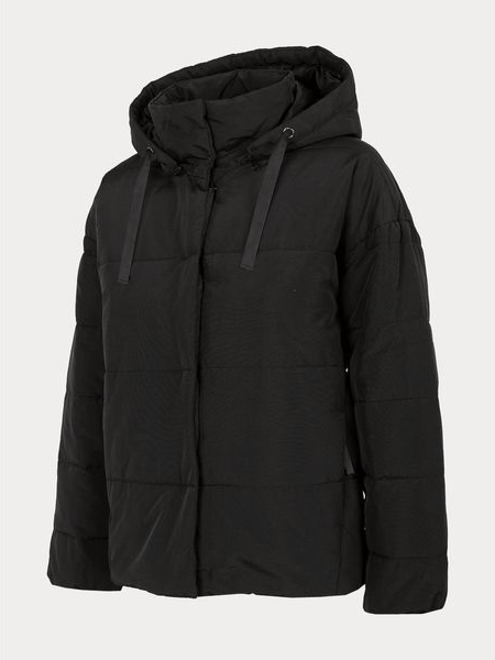 Czarna kurtka Outhorn z kapturem krótka w stylu casual