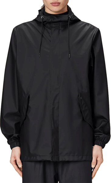 Czarna kurtka Rains krótka w stylu klasycznym bez kaptura